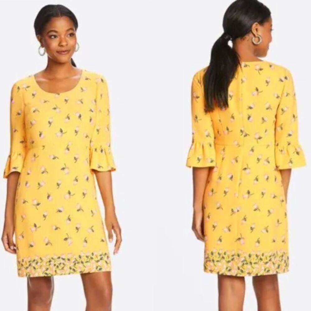 Draper James Yellow Floral Mini Dress